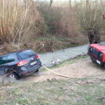 Recupero auto nel torrente Rio Bono di Fabriano