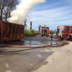 Incendio cassone a Marina di Montemarciano - Intervento Vigili del Fuoco