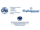 loghi di CNA, Confcommercio e Confartigianato della Provincia di Ancona