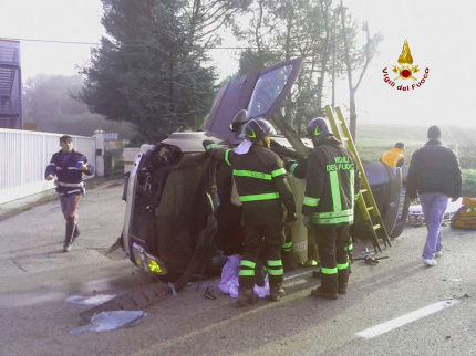 Immagine dell'incidente sulla direttissima del Conero