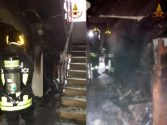 Intervento dei Vgili del fuoco per l'incendio dei contatori in una palazzina di Ancona