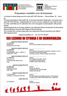 locandina del corso di formazione dell'Anpi Marche