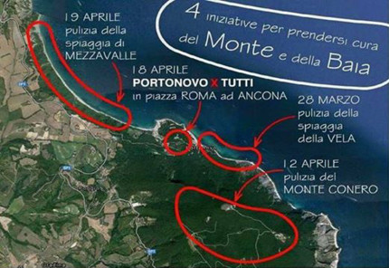 locandina dell'evento di pulizia della spiaggia a Portonovo e le altre località doriche