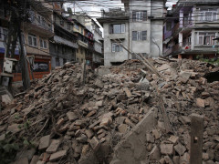 Macerie dopo il terremoto in Nepal