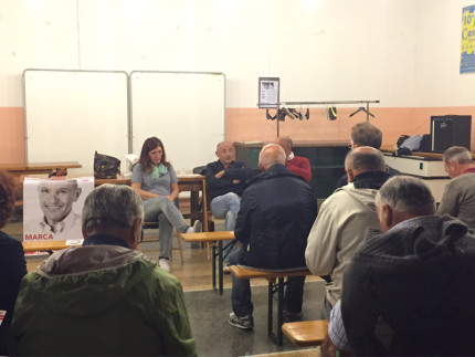 Fabrizio Volpini durante uno degli incontri del tour della salute