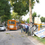 L'incidente occorso a un autobus di linea a Castelferretti