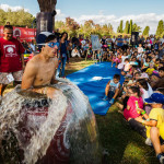 Il pubblico all'Isola Polvese per l'Isola di Einstein e le dimostrazioni dello staff di Fosforo, la festa della scienza di Senigallia