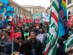 Manifestazione sindacale CGIL CISL UIL a Roma