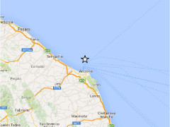 Mappa terremoto 1° ottobre 2015 al largo di Ancona