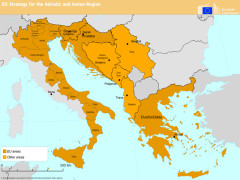 La mappa della Macroregione Adriatico-Ionica