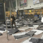L'aeroporto di Zaveltem, sede di uno degli attentati avvenuti a Bruxelles, in Belgio, martedì 22 marzo 2016