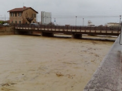 La situazione del fiume Misa a Senigallia durante il maltempo del 23 marzo 2016