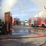 Incendio cassone a Marina di Montemarciano - Intervento Vigili del Fuoco