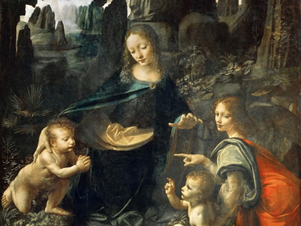 La “Vergine delle rocce”, capolavoro assoluto di Leonardo Da Vinci conservata al Louvre di Parigi