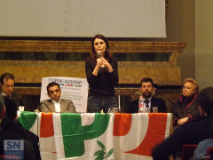 L'europarlamentare PD Simona Bonafè a Senigallia. A sinistra Pietro Colonnella e Francesco Comi; a destra Maurizio Mangialardi e Silvana Amati
