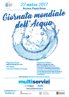 La locandina per la Giornata Mondiale dell'Acqua 2017 ad Ancona