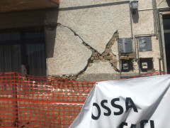 La zona rossa a Gagliole, nel maceratese, uno dei tanti centri devastati dal terremoto del 24 marzo 2016. Foto di Beatrice Brignone scattata ad agosto 2017