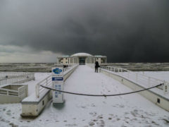 Rotonda a Mare di Senigallia sotto la neve