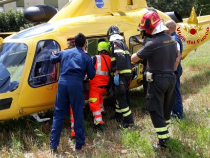 Eliambulanza intervenuta a Camerano