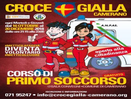 Corso di primo soccorso promosso dalla Croce Gialla di Camerano