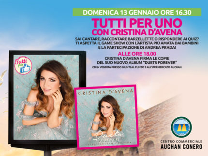 Cristina D'Avena al Centro Commerciale Auchan Conero