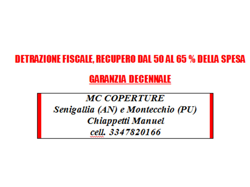 MC Coperture - Bonifica e smaltimento amianto - Detrazioni fiscali - Garanzia decennale