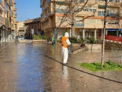 Disinfezione delle strade di Falconara