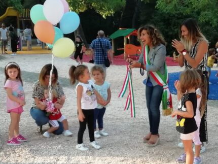 Inaugurazione dei nuovi giochi per bambini al parco Kennedy di Falconara
