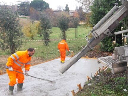 Inizio del cantiere della scuola Lorenzini a Jesi