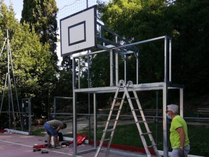 Lavori al campetto "Pacifico Ricci" di Ancona