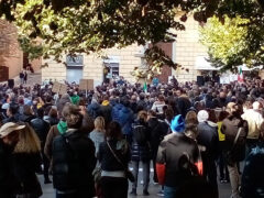 Manifestazione No Green Pass ad Ancona