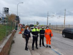 Lavori sulla via Flaminia a Falconara