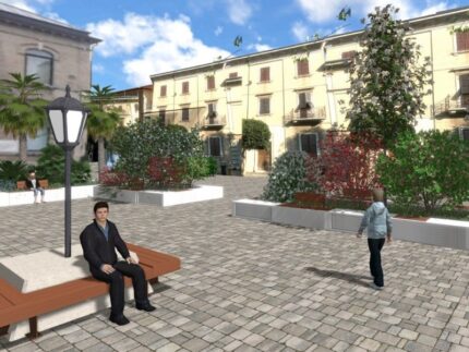 Rendering dei lavori in piazza Mazzini a Falconara