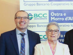 Paola Petrini e Roberto Crostella Presidente e Direttore di BCC Ostra e Morro d'Alba