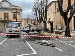 Lavori in piazza Altini a Fabriano