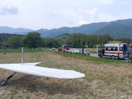 Deltaplano caduto nei dintorni di Fabriano