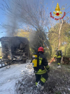 Incendio di una roulotte a Montemarciano