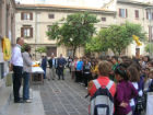Studenti in Piazza Mazzini con il sindaco Brandoni