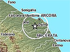 Mappa del terremoto avvertito il 29 ottobre 2012 in provincia di Ancona