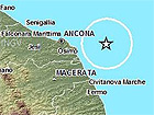 La mappa del terremoto del 13 giugno 2013 a largo di Ancona fornita dall'INGV