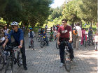 L'assessore Matteo Astolfi in bici
