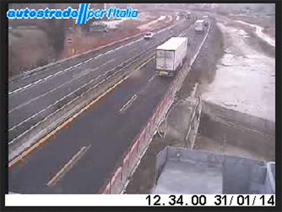 Il tratto Ancona Sud-Loreto in direzione sud - Immagine tratta dalla webcam di Autostrade per l'Italia