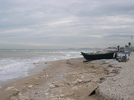 La spiaggia erosa di Montemarciano