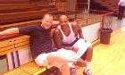 Jamal Robinson a bordo campo insieme al suo ex coach Luigi Gresta